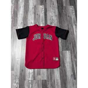 Size XL (18/20) - Jordan Big Kid's Baseball Jersey BLK/RED